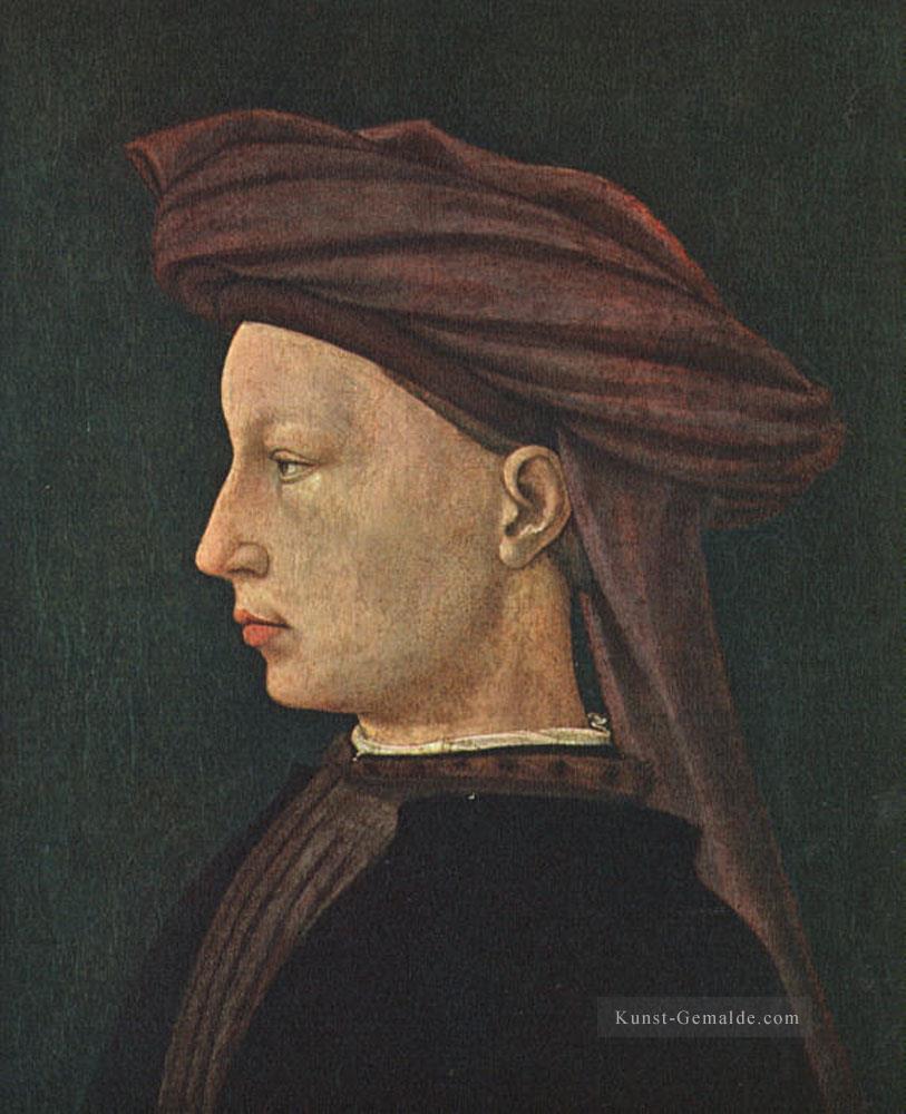 Porträt eines jungen Mannes Christentum Quattrocento Renaissance Masaccio Profil Ölgemälde